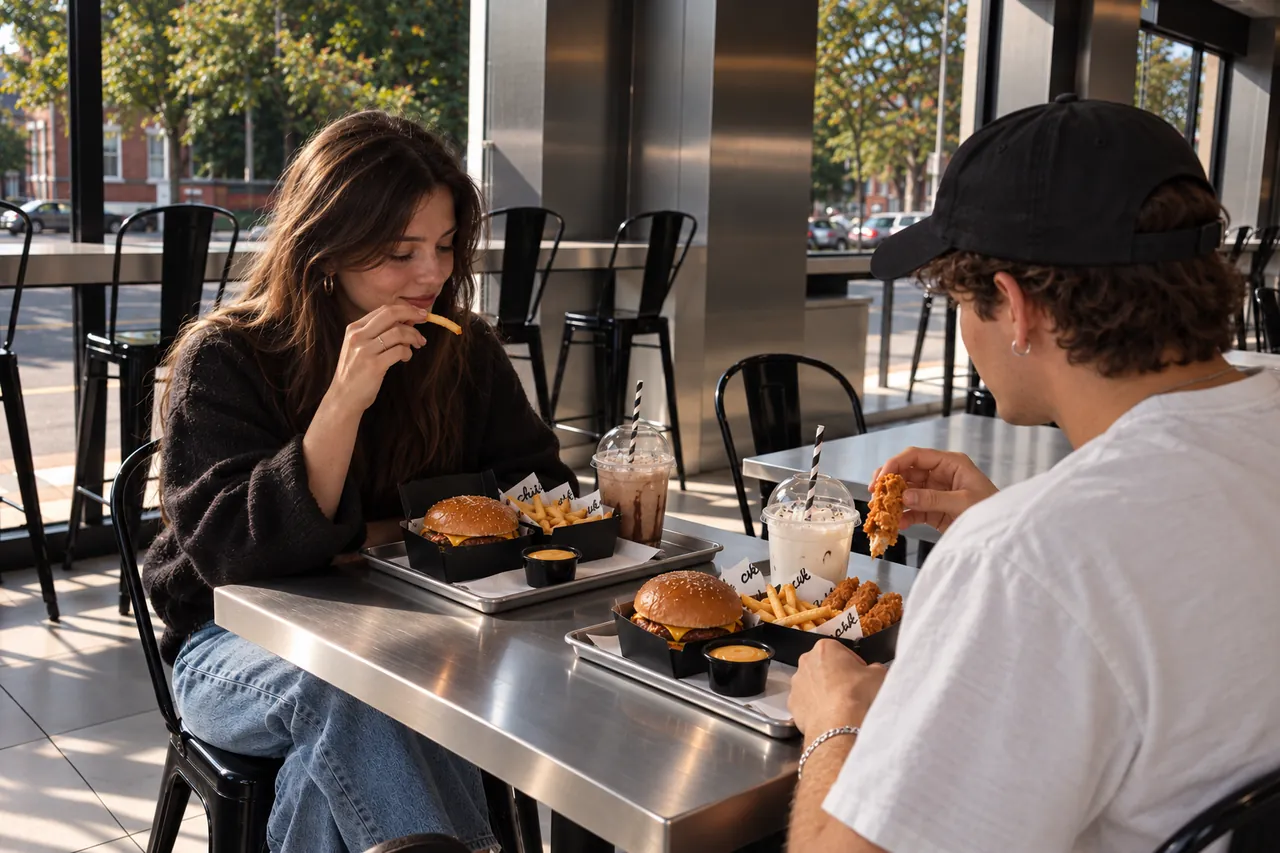 Two guests having lunch at Chik